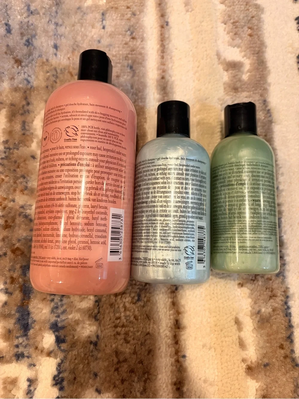 Philosophy Amazing Grace Bergamot & Snow Angel + Matcha Trio - Pink, Blue, Green